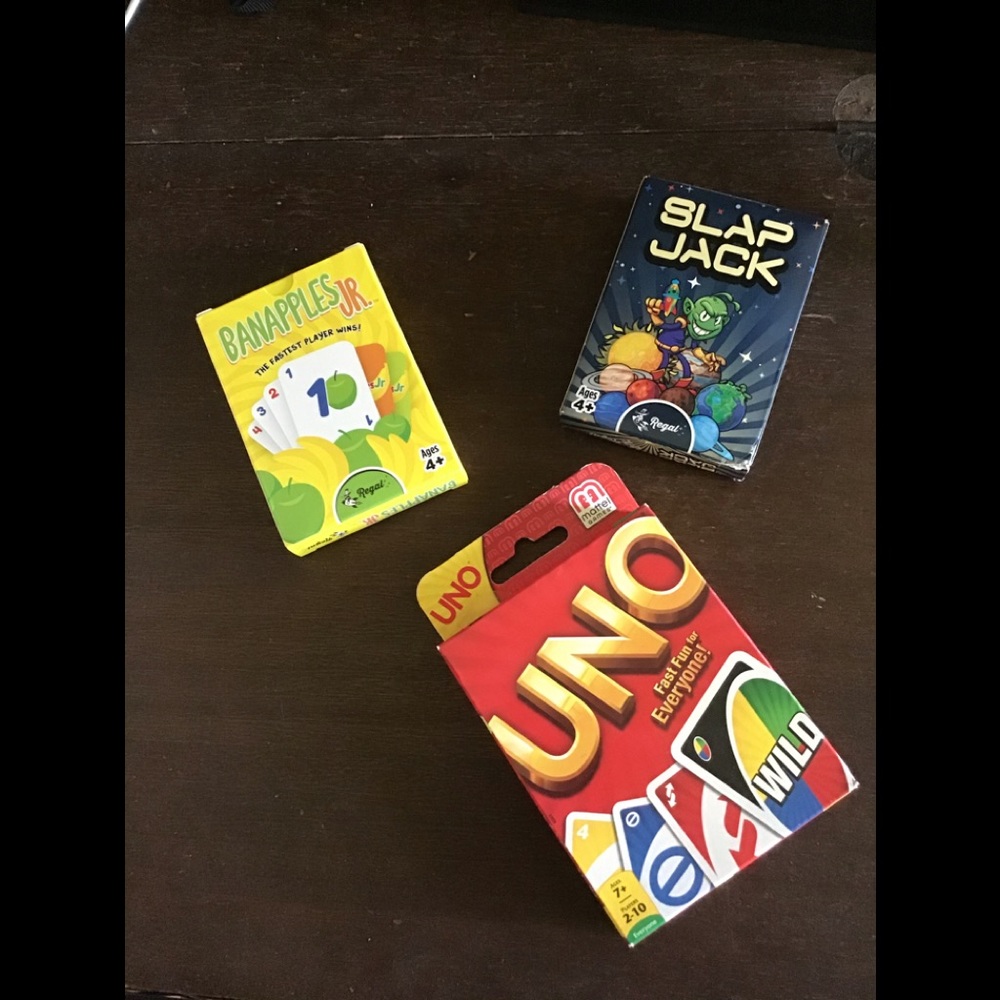 Card Games: Uno, Banapples Jr. & Slapjack